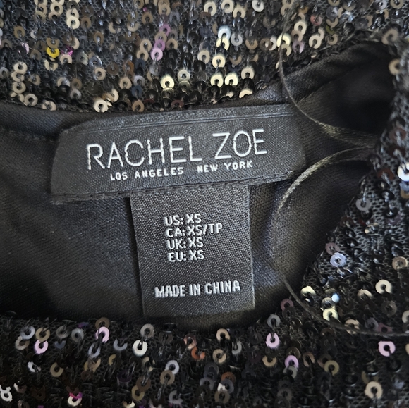 Rack Zoe black sequins puff sleeve blouse. XS - Picture 4 of 5